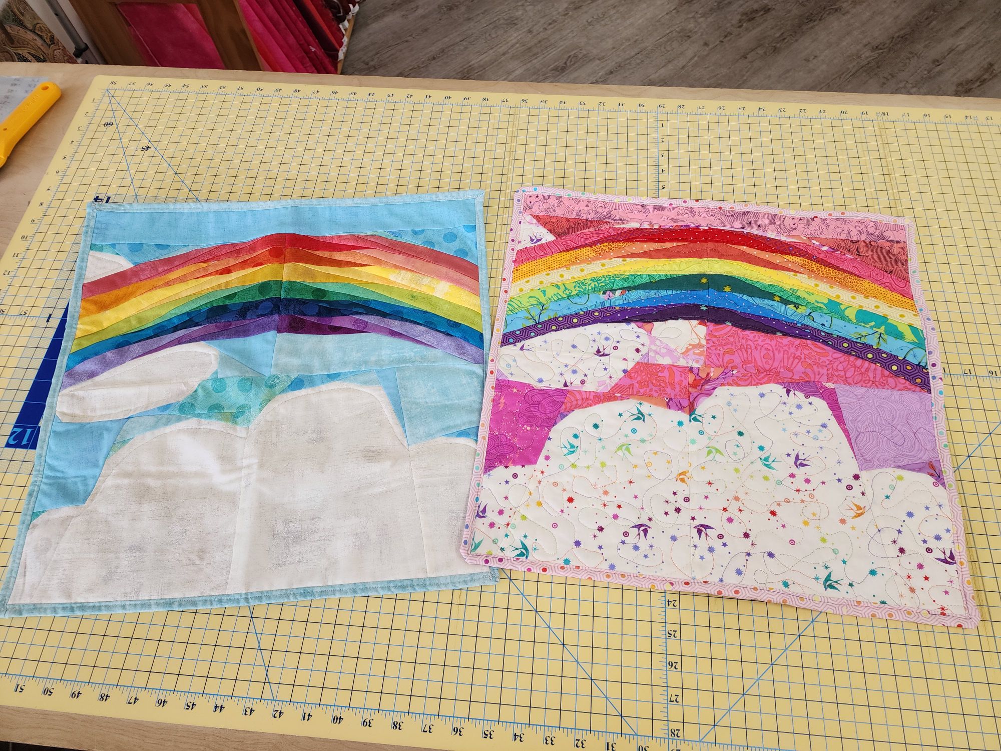 rainbow mini quilts